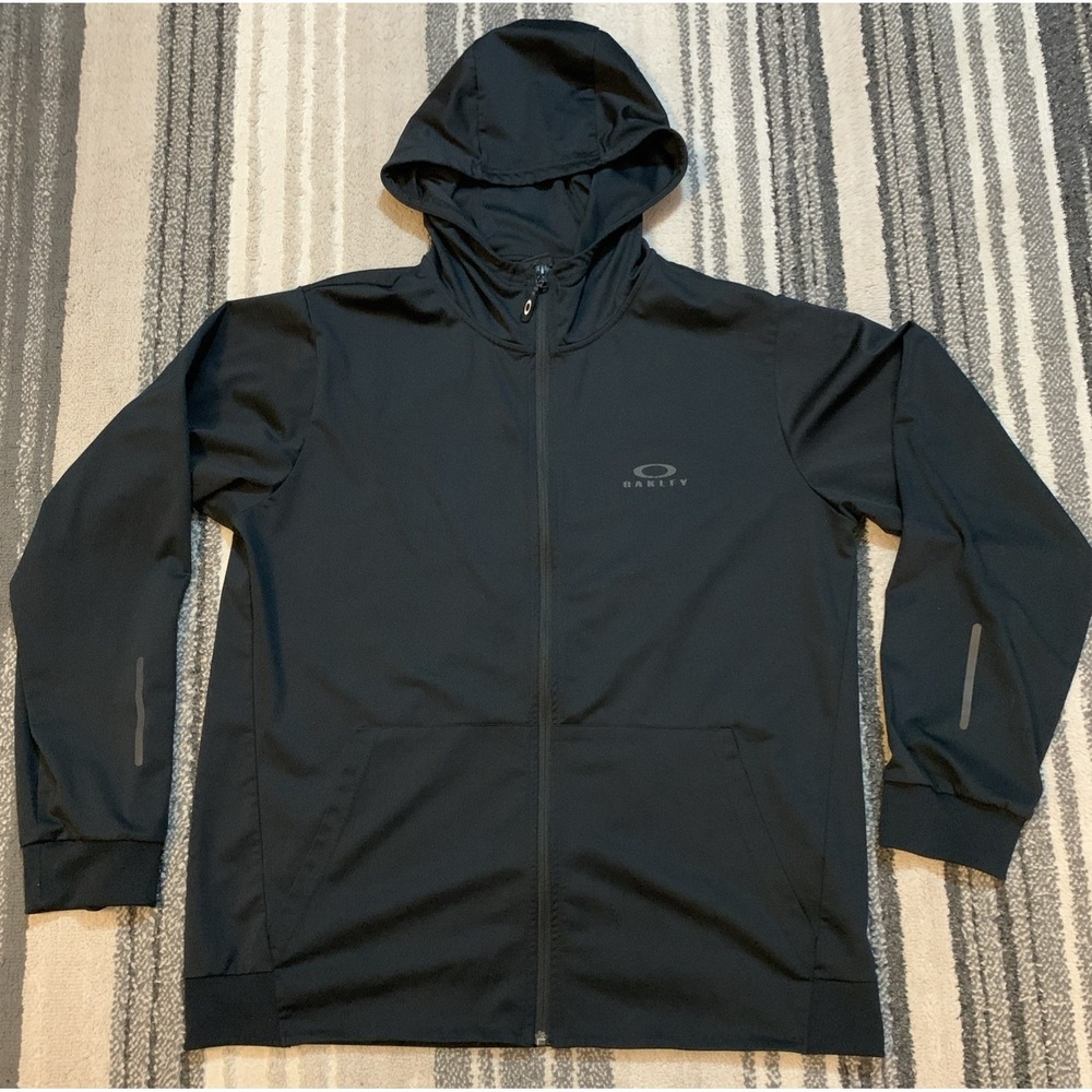 Oakley Jacket‎ Mens Extra Large Black Hooded Full Zip Performance Fit Hydrolix